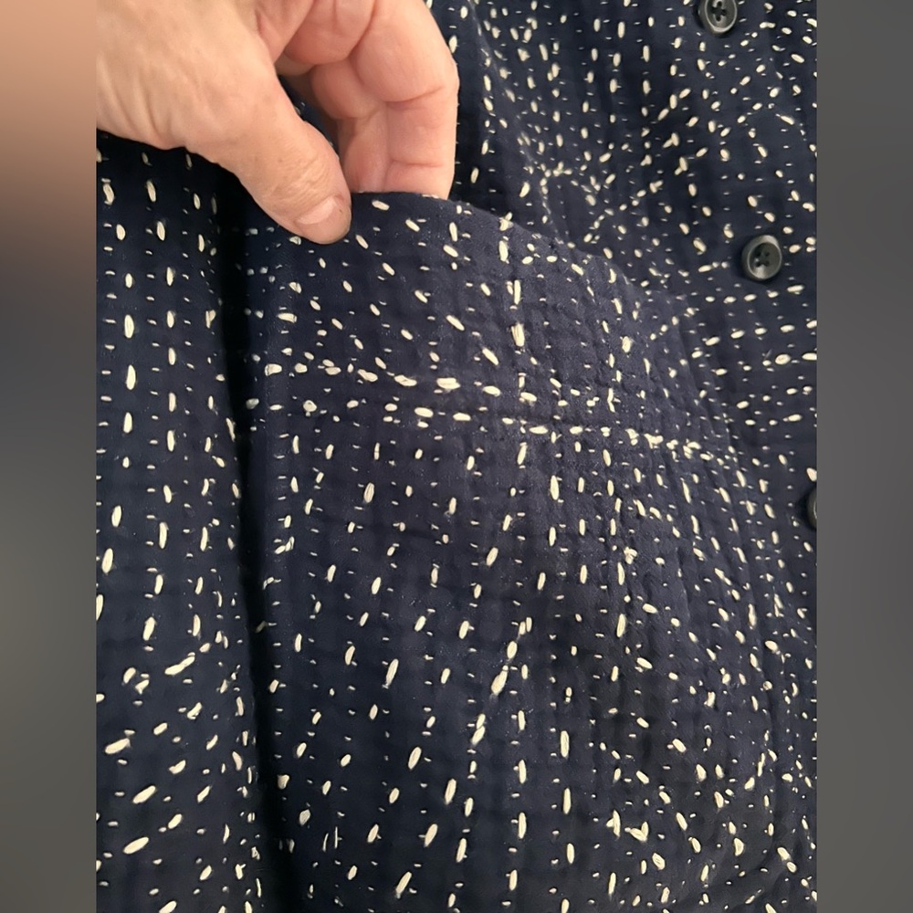 Toast UK Hand Embroidered Kantha Jacket Indigo Size US 12 UK 16 Beautiful - Picture 5 of 10